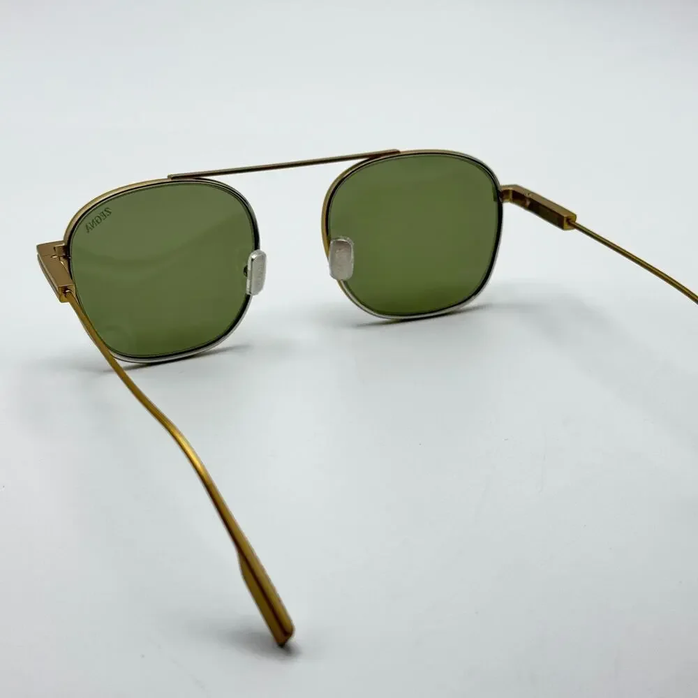 Ermenegildo Zegna Sunglasses EZ0290 35N Matte Light Bronze Frame Green Lens 53mm
